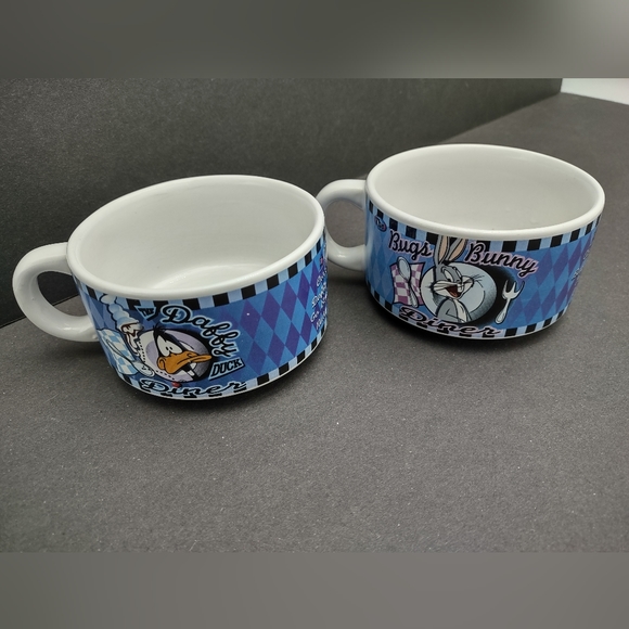 Bugs Bunny & Daffy Duck Soup Bowl set of 2 Soup Bowls Warner Bros 1998 - Picture 5 of 12